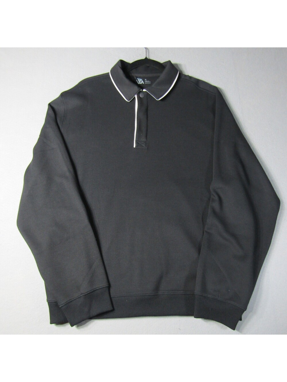 NWT VRST Pinnacle Rugby Polo Sweatshirt Men's M Pure Black